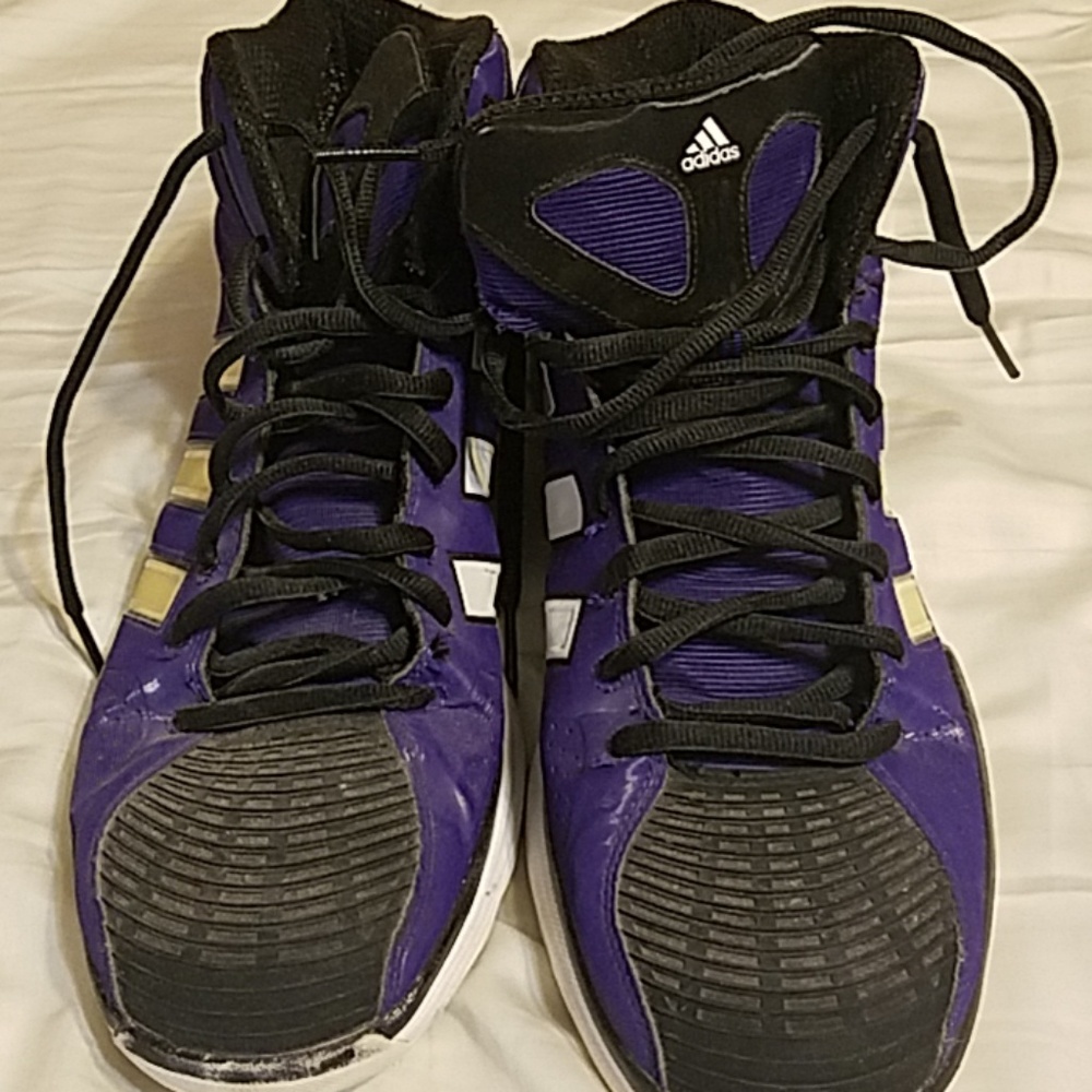 Adidas purple high tops US mens 13
